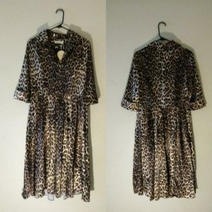 Gorgeous Dress V Leopard 50's Style Dress XXL NWT